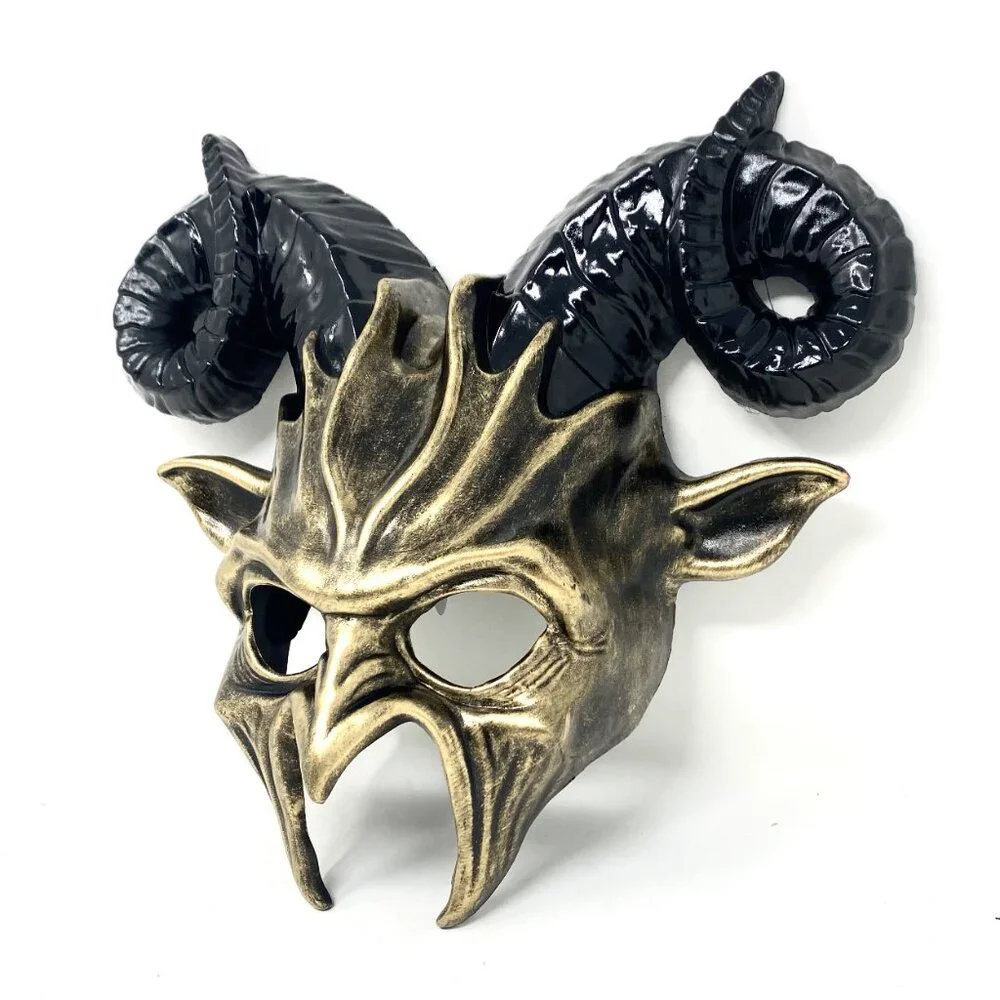 Krampus Ram Goat Demon with Horns Devil Halloween Masquerade Masks Party